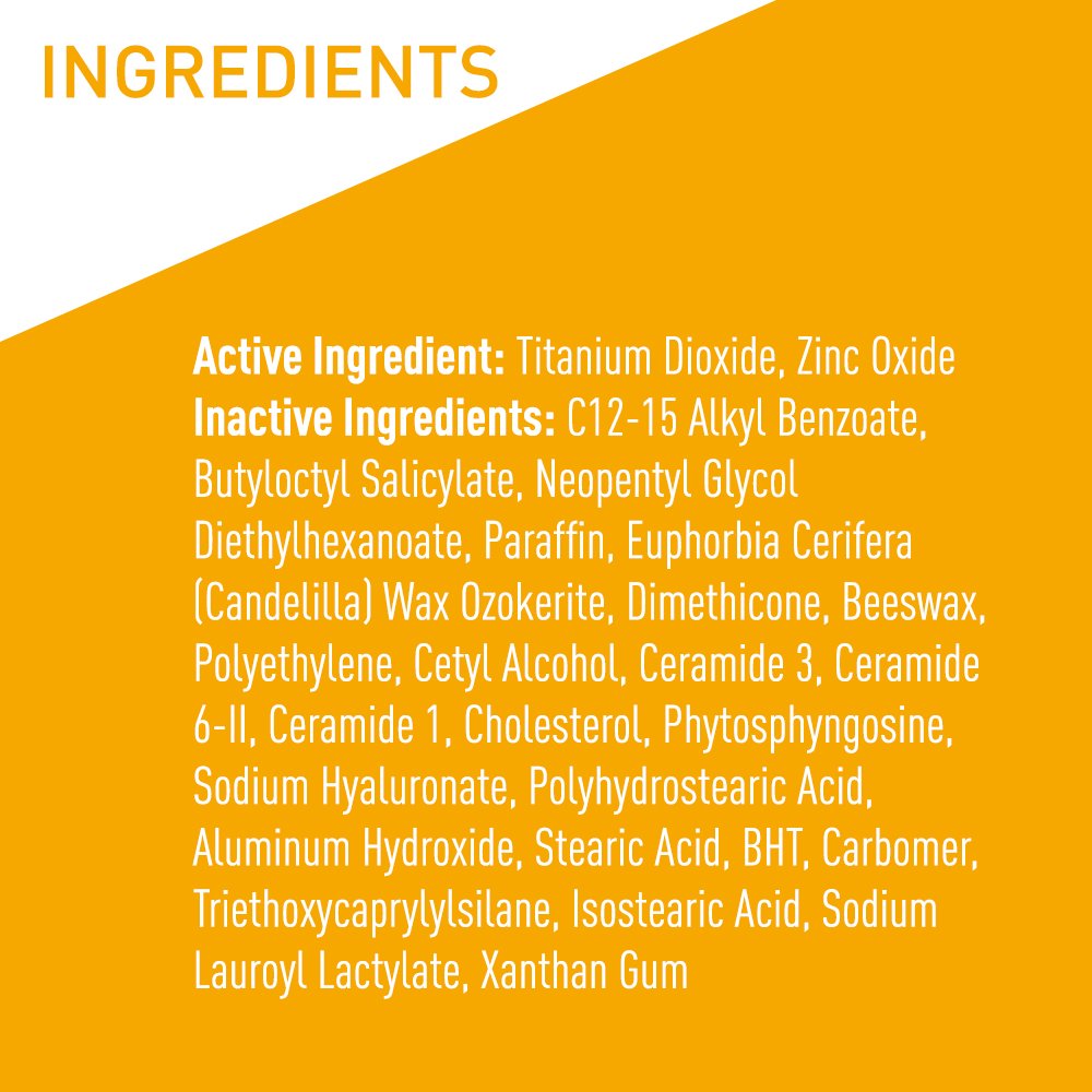 Cerave Mineral Sunscreen Stick Spf 50, Broad Spectrum Spf + Hyaluronic Acid + Ceramides, Titanium Dioxide & Zinc Oxide, 100% Mineral Face Sunscreen Stick, Fragrance Free & Oil Free
