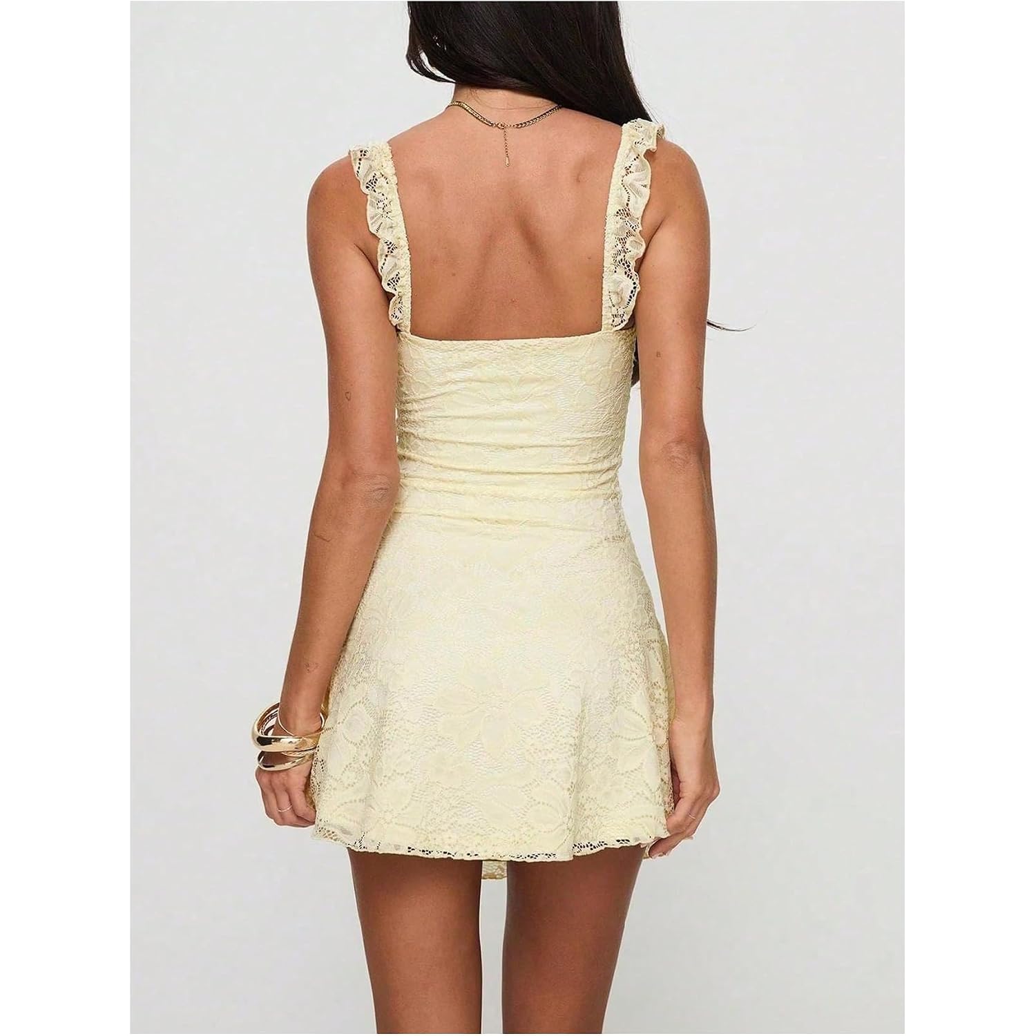 Floerns Women'S Summer Mini Dress Floral Lace Sleeveless Vacation Cute A Line Dresses
