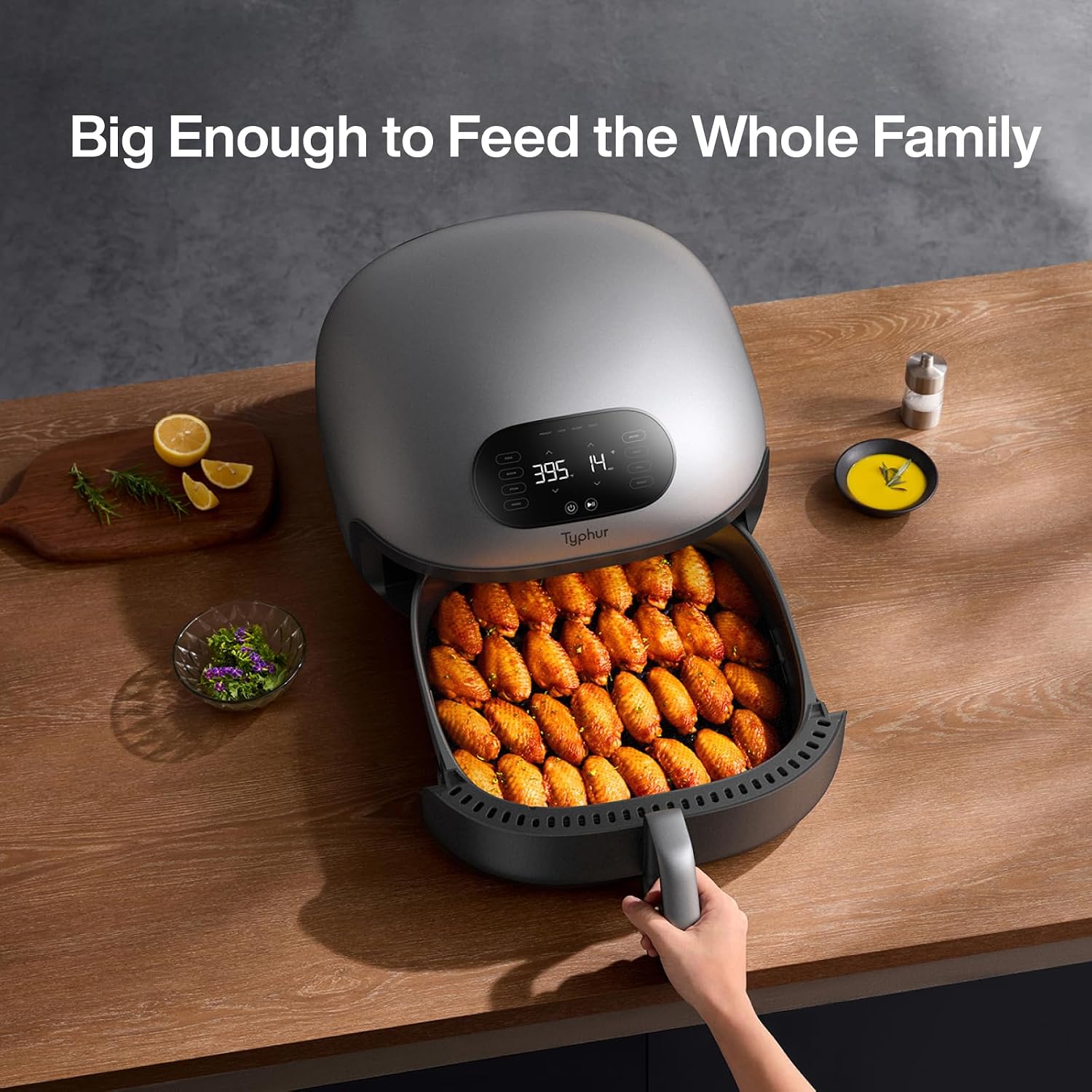 Typhur Dome 2 Ai Smart Air Fryer, 15-In-1 Large Flat Airfryer With Top & Bottom Heating, Self-Cleaning Digital Fryer, Pfas-Free Ceramic Basket, Fits A 12" Pizza Or Steaks, Whisper-Quiet, 120V