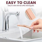 Eyebrow Razor-Face Razors for Women-Dermaplaning Tool for Face Exfoliation & Peach Fuzz with 12 Refill Blades-Facial Dermaplane Razors Shaver-Rose Gold