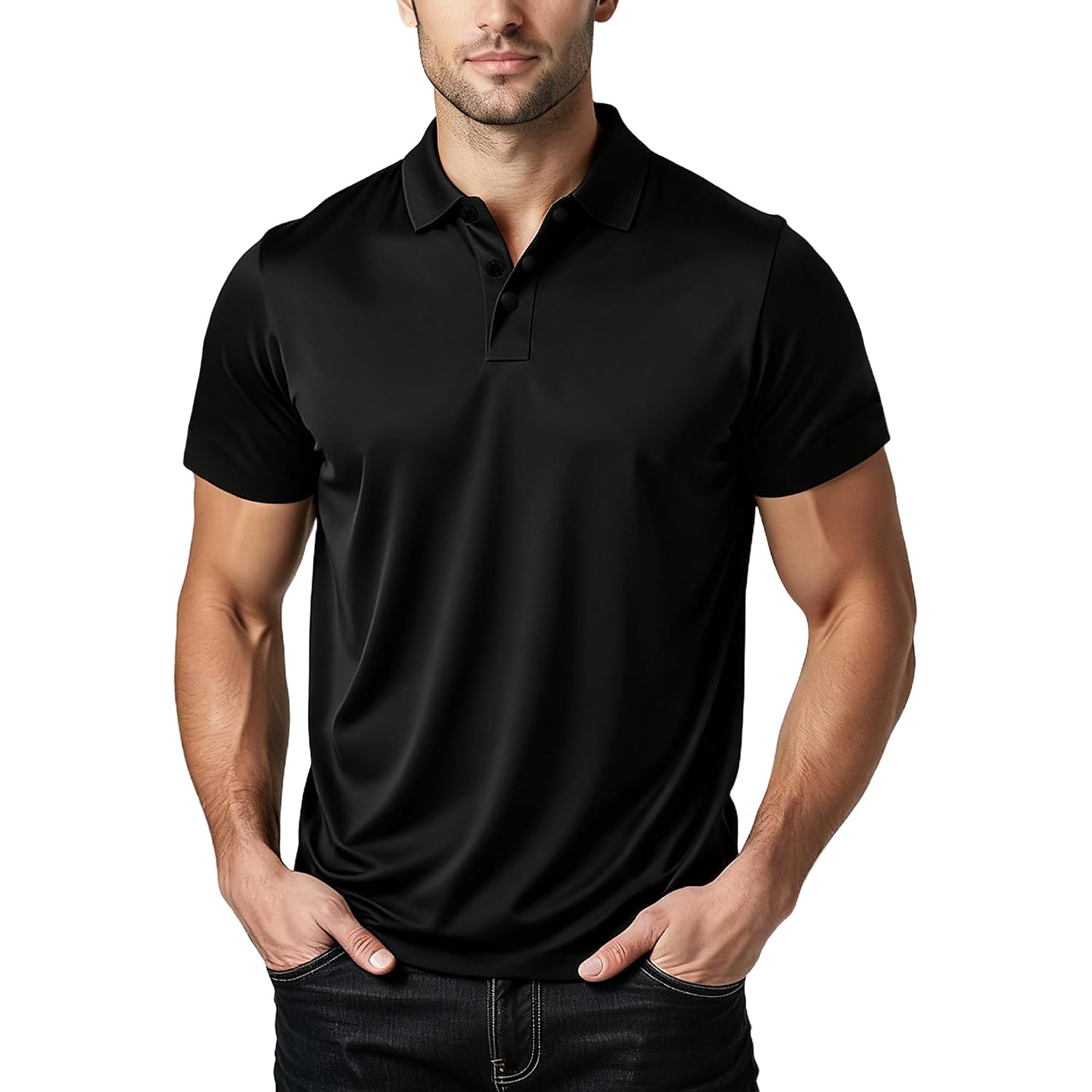 Polo Shirts For Men: Quick Dry Moisture Wicking High Elasticity Convenient Slim Fit Polo Runs Small