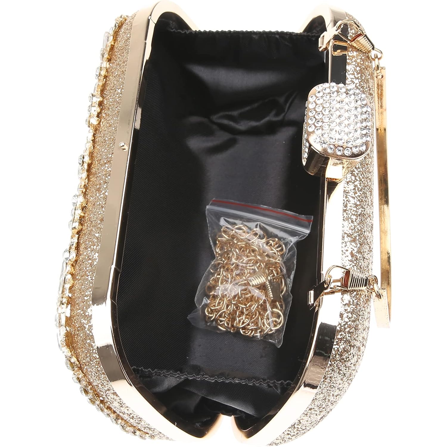 Womens Sparkly Rhinestone Crystal Clutch Bag Glitter Sequin Bridal Purse Evening Handbag For Wedding Party Prom