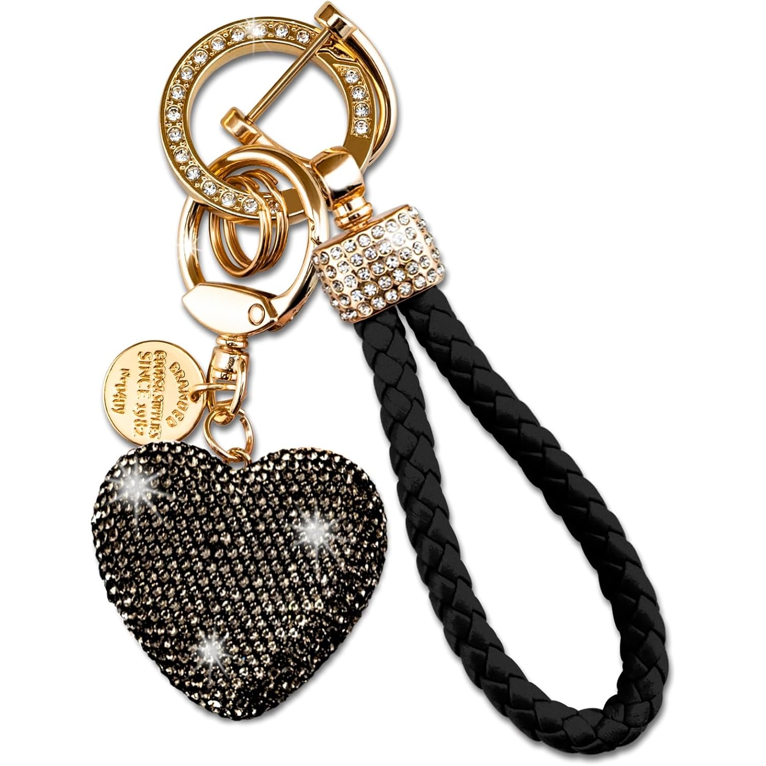 Heart Keychain Wristlet Bling Keychains For Women Girls Key Chain For Car Keys Purse Charms Handbag Backpack Accessories