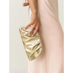 SWEETV CHUNLI Dressy Vegan Leather Clutch Purse for Women Formal, Soft Pleated PU Evening Clutch for Weddings, Proms