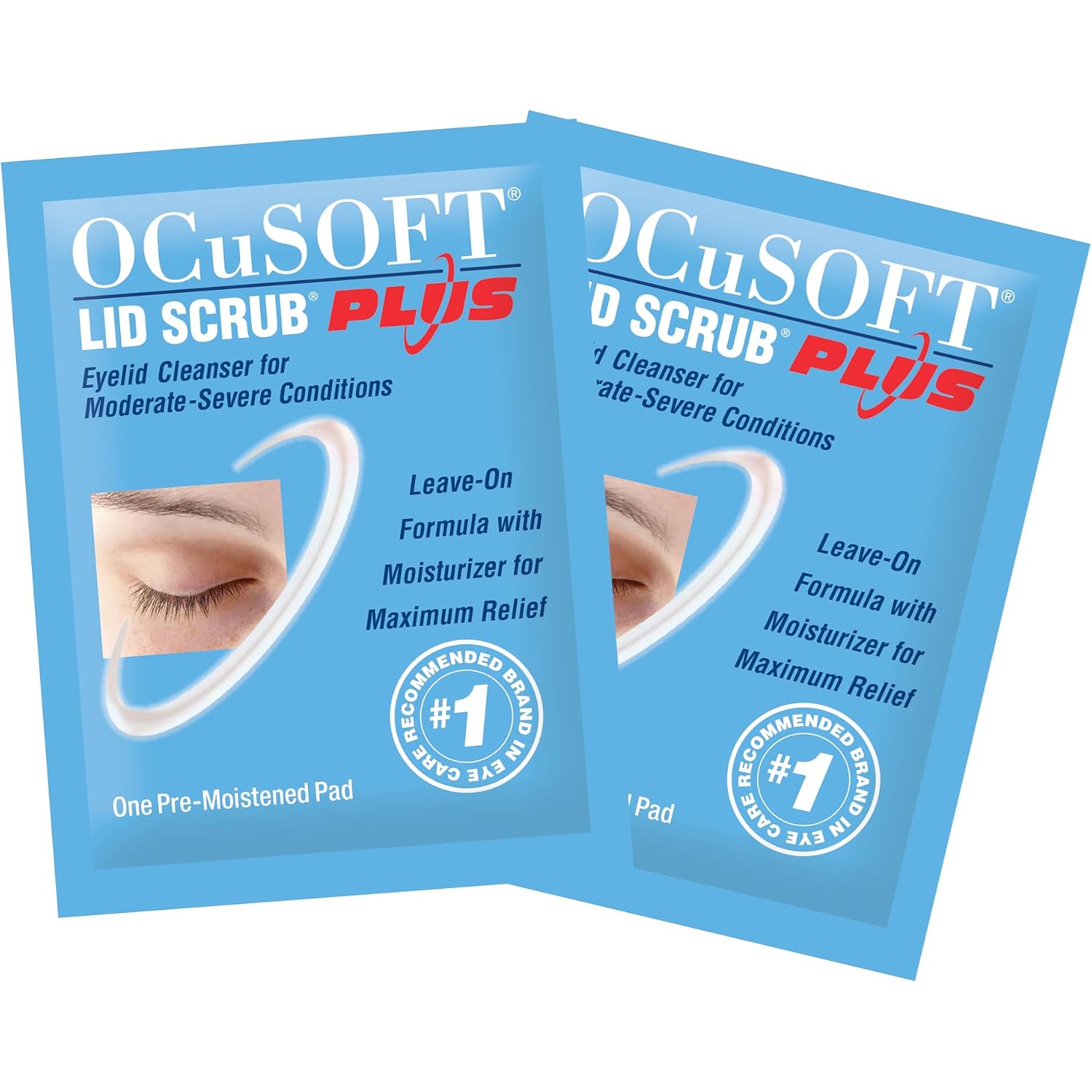 Ocusoft Lid Scrub Plus Inflation Buster – 5 Bonus Pads Included - Advanced Eyelid Cleanser For Intensive Lid & Lash Care - 35 Ct Pre-Moistened Pads