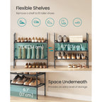 Songmics 3-Tier Shoe Rack, Shoe Storage For Hallway Closet, Slim And Space-Saving, Metal Frame, Non-Woven Fabric Shelves, Black Ulsh043Bh01
