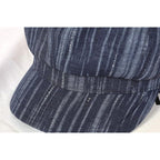Womens Striped Octagonal Newsboy Cap Vintage Ivy Paperboy Cabbie Gatsby Painter Hats Fashion Beret Hat for Daily Navy-blue
