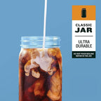 County Line Kitchen 64 oz Glass Cold Brew Coffee Maker with Leak-Proof Lid, Wide Mouth Mason Jar - Iced Coffee and Tea Pitcher - Gray