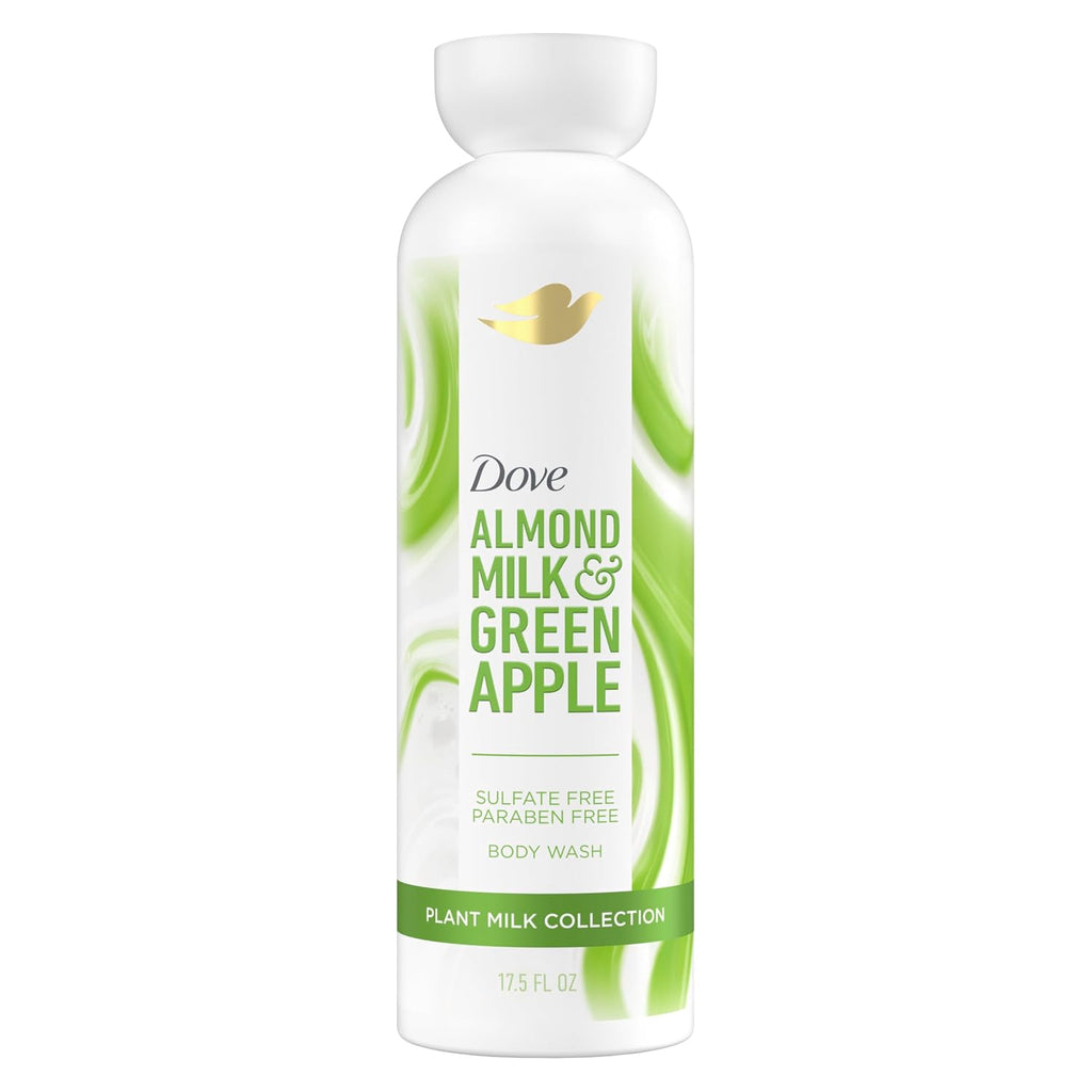Dove Plant Milk Cleansing Body Wash Almond Milk & Green Apple For Moisturized Skin Gentle Cleanser, No Sulfates Or Parabens, Ph Balanced 17.5 Fl Oz