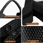 Geelyda Woven Tote Bag for Women with Purse, Fashion Shoulder Hobo Underarm Bags, Large Woven Handmade Work Commuter Day Bags