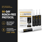 German Roach Killer Indoor Infestation For Home | 97~99% Lab-Tested Mortality In 14 Days - 0.05% Fipronil | 90-Day Whole-Home Protocol, 4 Syringes