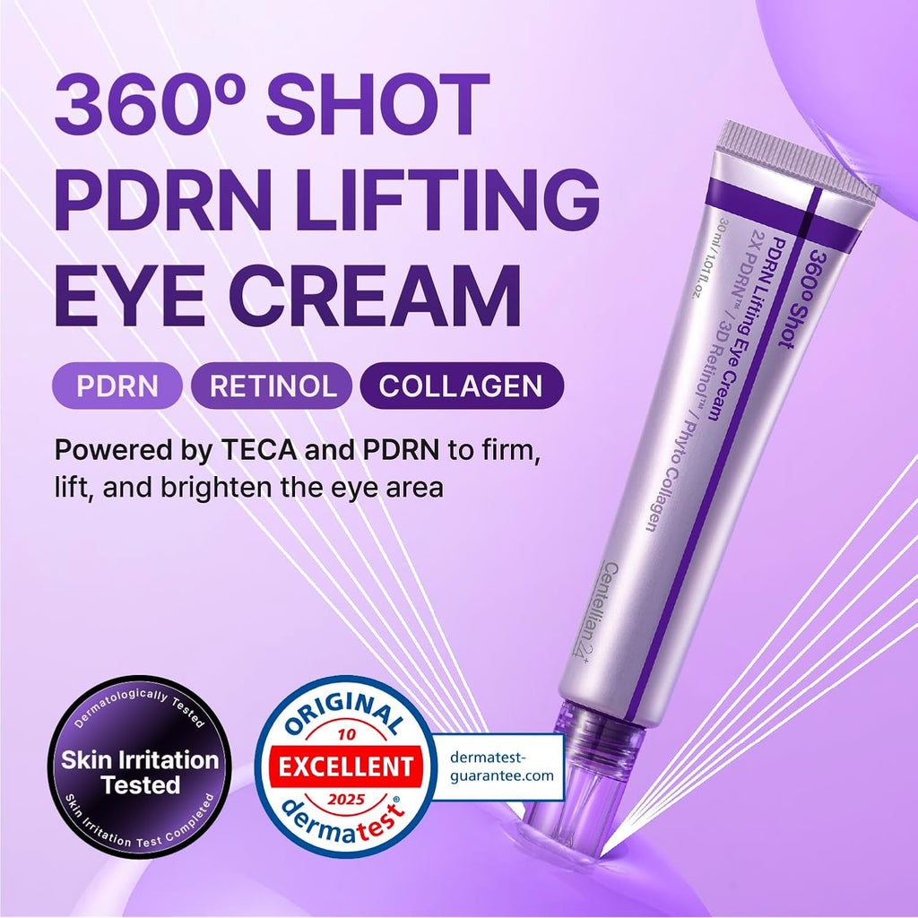 Centellian 24 360º Shot Pdrn Eye Cream - Anti-Aging Retinol Eye Cream With Teca, Collagen, Firming & Wrinkle Smoothing, Hydrating Care For Dark Circles, Under-Eye Bags & Crow'S Feet, 1.01 Fl Oz
