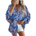 Astylish Womens 2026 Boho Floral Loose Spring Summer Tops Lantern Sleeve Flowy Blouses V Neck Button Down Shirts
