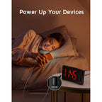 Projection Alarm Clock, Digital Clock With Modern Curved Design 180° Rotatable Projector, 3-Level Brightness Dimmer, Clear Red Led Display, Progressive Volume, 9Mins Snooze,12/24H, For Bedroom