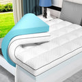 Twin Xl Dual Layer 4 Inch Memory Foam Mattress Topper For Pressure Relief, 2" Breathable Pillow Top Plus 2" Cooling Gel Memory Foam Mattress Pad, 21" Elastic Pocket, Medium Support, White