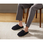 Oncai Men'S House Slippers, Cushion Memory Foam Shake Fleece And Man House Shoes With Faux Fur Lining And Indoor Outdoor Rubber Soles Us Size 7-15