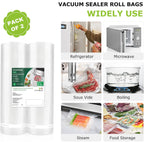 Bonsenkitchen Vacuum Sealer Bags, 11 in x 50 ft Rolls 2 Pack Seal Bags for Food Storage Saver, BPA Free, Commercial Grade Textured Food Roll Bags, Customized Size Bag for Sous Vide Cooking,VB3210