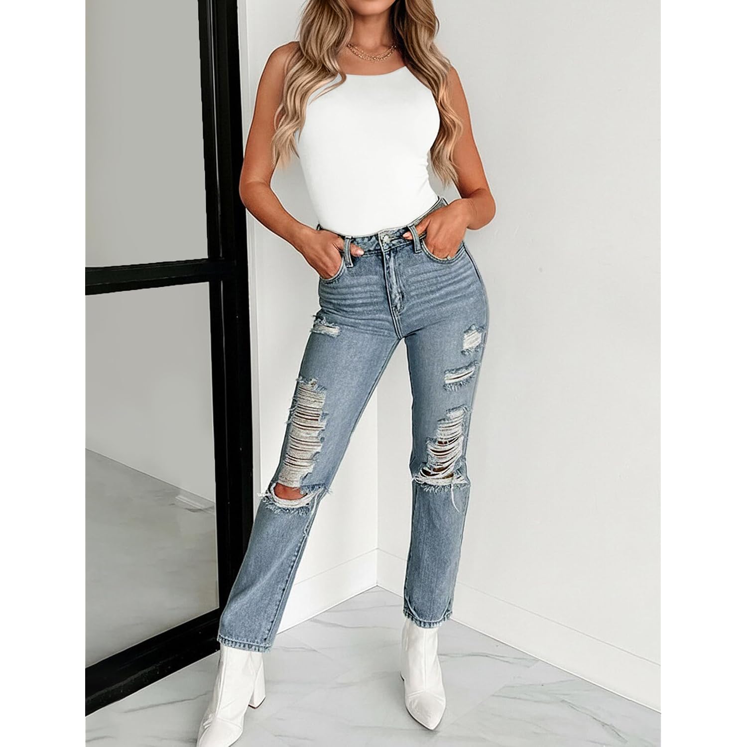 Zeagoo Womens Double Lined Crew Neck Tank Tops Cute Summer Sleeveless Workout Tops Basic Going Out Clothes 2026