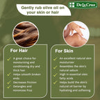 De La Cruz Pure Olive Oil - Natural Expeller Pressed Olive Oil For Hair And Skin - Lightweight Body Oil For Dry Skin 8 Fl Oz