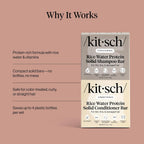 Kitsch Rice Water Protein Solid Shampoo And Conditioner Set For Hair Growth – Strengthening Hair Care Duo W/Rice Protein & Vitamins For Damage Repair – Paraben, Sulfate & Silicone Free, Made In Usa