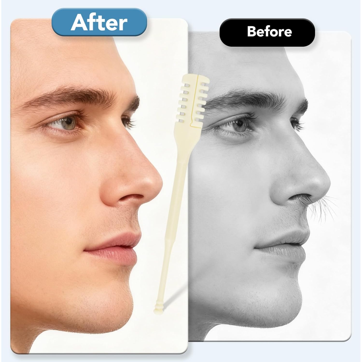 Manual Nose Hair Trimmer, Nostril Hair Remover, Portable Travel Home Daily Use Essentials with Ear Pick for Men & Women (6pcs)
