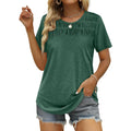 Women's Summer Tops 2026 Trendy Short Sleeve Shirts Smocked Crewneck Tee