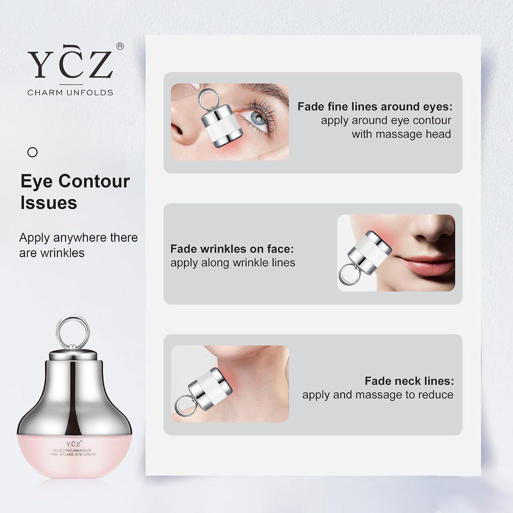 Ycz Electric Massage Eye Cream, 2-In-1 Firming Eye Moisturizer For Under Eye Care, Targets Dark Circles And Fine Lines, Deep Hydration Soothes Eye Fatigue, Suitable Lightweight Texture For Daily Use