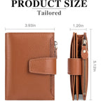 FALAN MULE Small Wallet for Women Leather Bifold Compact RFID Blocking Small Womens Wallet Purse