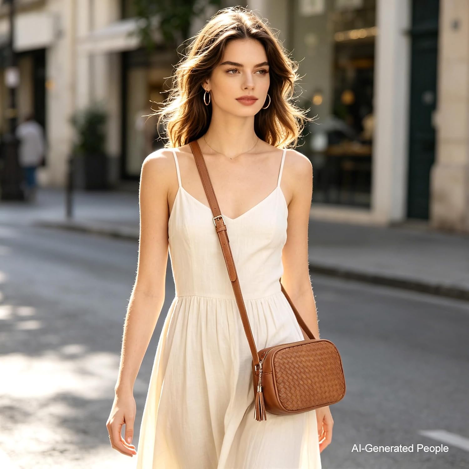 Woven Crossbody Bag, Small Summer Purse And Boho Bag For Women | Vegan Leather, Roomy Space, 2.3L Capacity, Fits Ipad Mini/Long Wallet/Kindle, Versatile For Daily Use/Casual/Date/Office