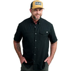 Huk Men'S Tide Point Kc Scott Original Artwork Short Sleeve Shirt, Fishing Button Down