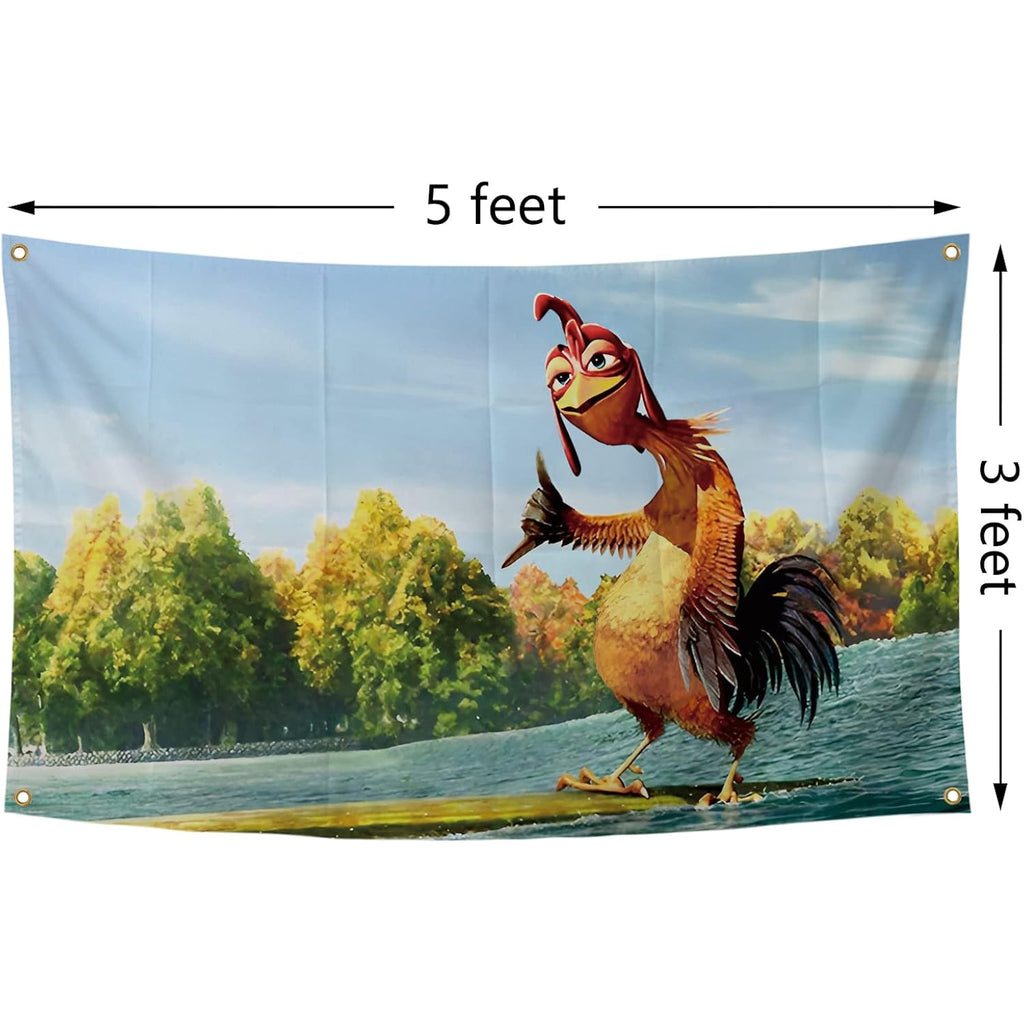 Chicken Flag Funny Poster Durable Man Cave Wall Flag With 4 Brass Grommets 3X5 Feet Tapestry For College Dorm Room Decor,Outdoor,Bedroom, Parties Gifts, Travel, Filming,Events,Festivals.. High-Resolution Banner