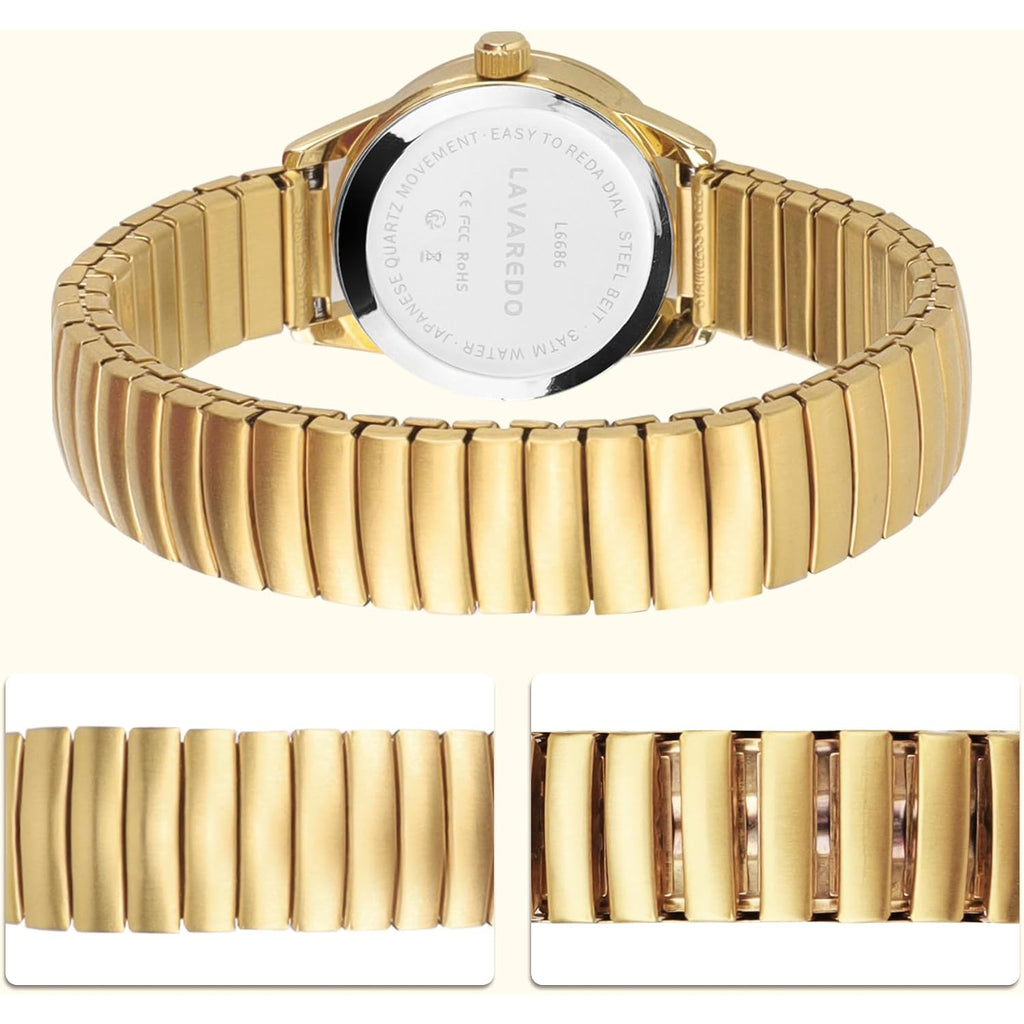 Elegant Gold Watches For Women Small Analog Watch, Waterproof Ladies Watches With Stainless Steel Expansion Band And Luminous Dial - Fashionable Christmas & Birthday Gifts For Women