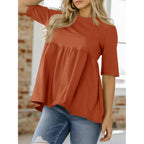 Cicy Bell Womens Summer Babydoll Tops Oversized Short Sleeve Crewneck T Shirts Casual Loose Plus Size Tunics
