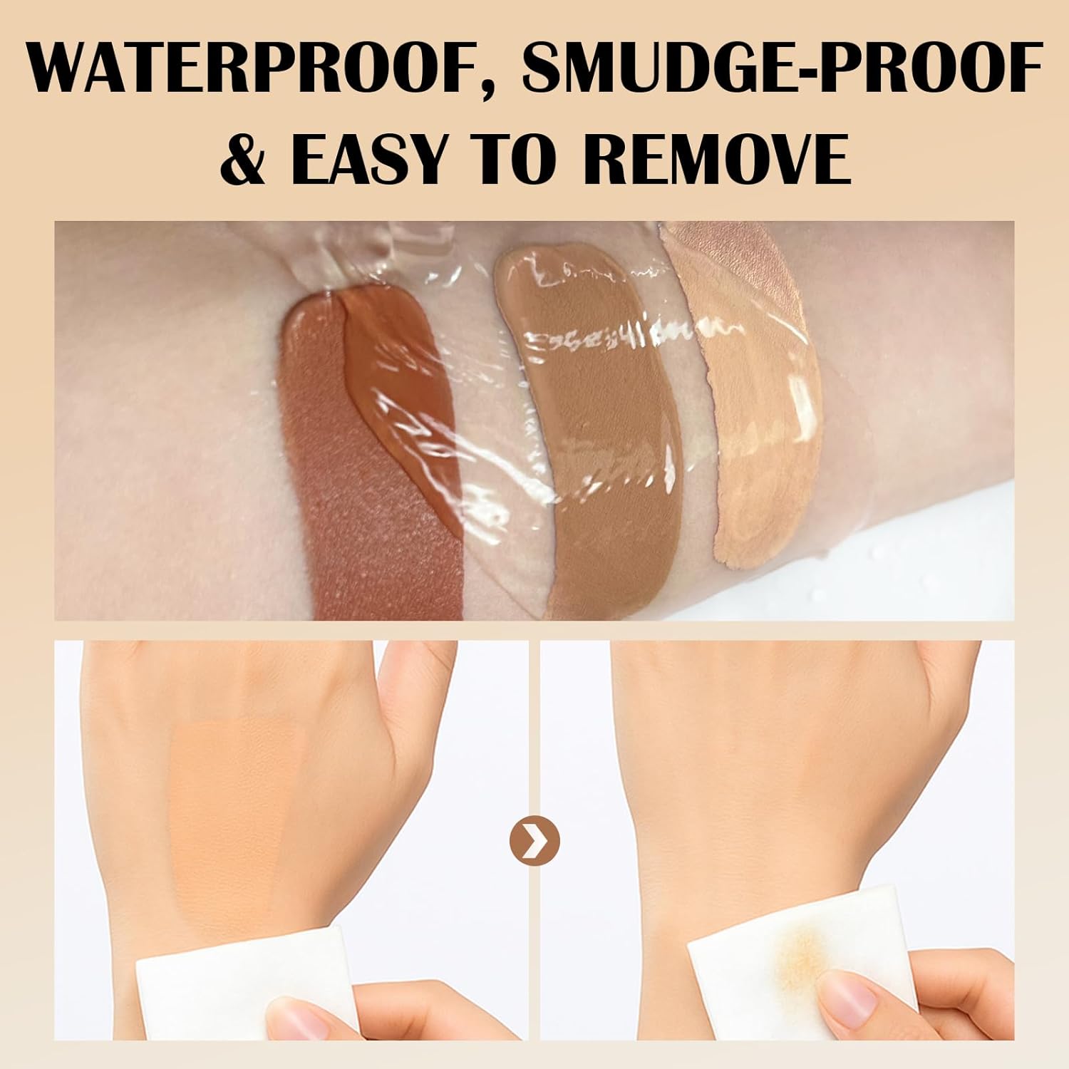 Waterproof Leg & Body Makeup Cream with Puff, Transfer-Resistant Full Coverage Concealer for Tattoos, Scars & Varicose Veins, Long-Lasting Natural Finish Foundation for All Skin Tones, 03