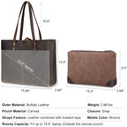 S-ZONE Genuine Leather Shoulder Tote Bag for Women Large Handbag Work Purse | Genuine Leather, Shoulder, Large, Work