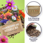 Wildflower Seeds Butterfly And Humming Bird Mix - Large 1 Ounce Packet 7,500+ Seeds - 23 Open Pollinated Annual And Perennial Species