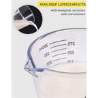 -Bingbing- Measuring Cups Set, Liquid Measuring Cups For 3 For Kitchen | Bpa Free Plastic Set With Spout Multiple Measurement Scales, Cup, Ml And Oz, (Clear)