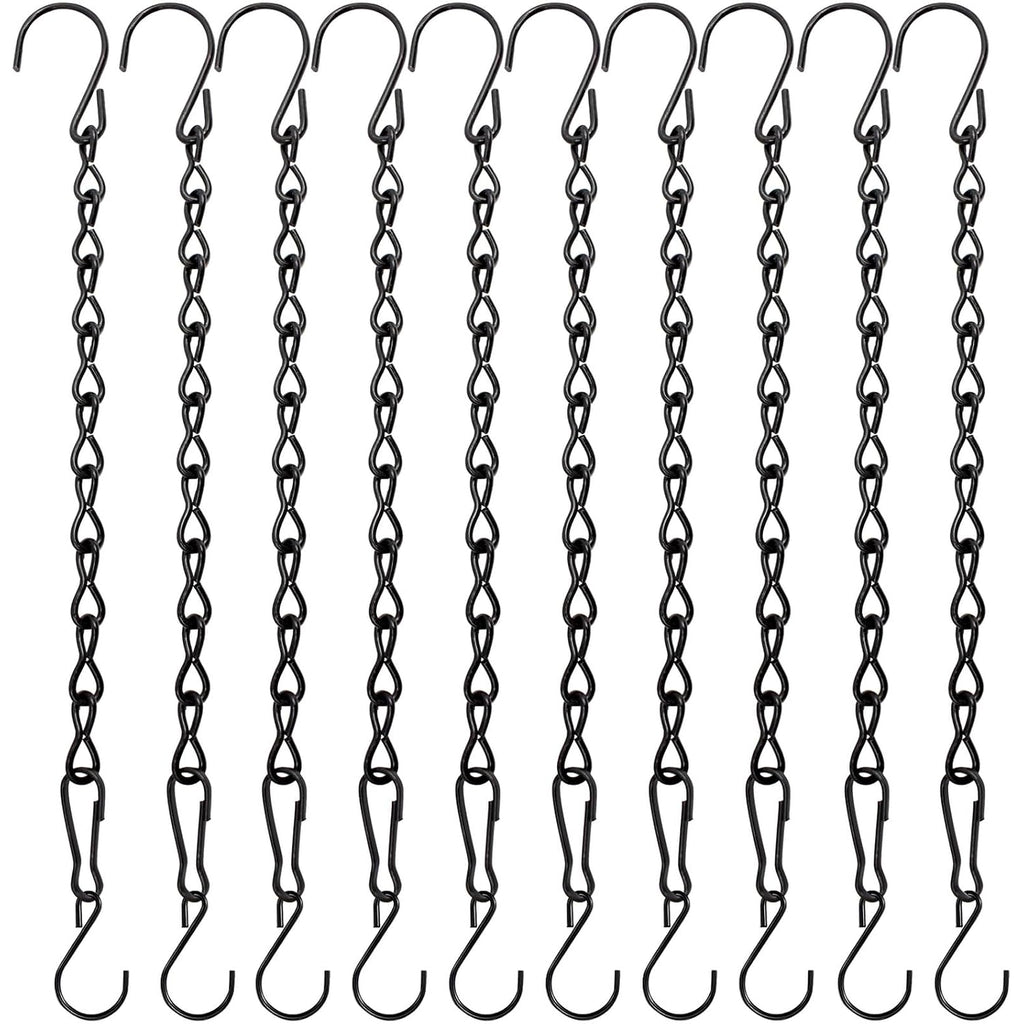10 Pack 9.5 Inch Black Hanging Chains, Garden Plant Hangers For Hanging Bird Feeders, Billboards, Chalkboards, Basket, Planters, Lanterns, Wind Chimes And Decorative Ornaments Etc.