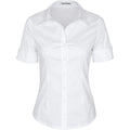 Womens Button Down Shirts Tailored Short Sleeve Shirt Basic Simple Stretch Wrinkle Free Formal Work Blouses