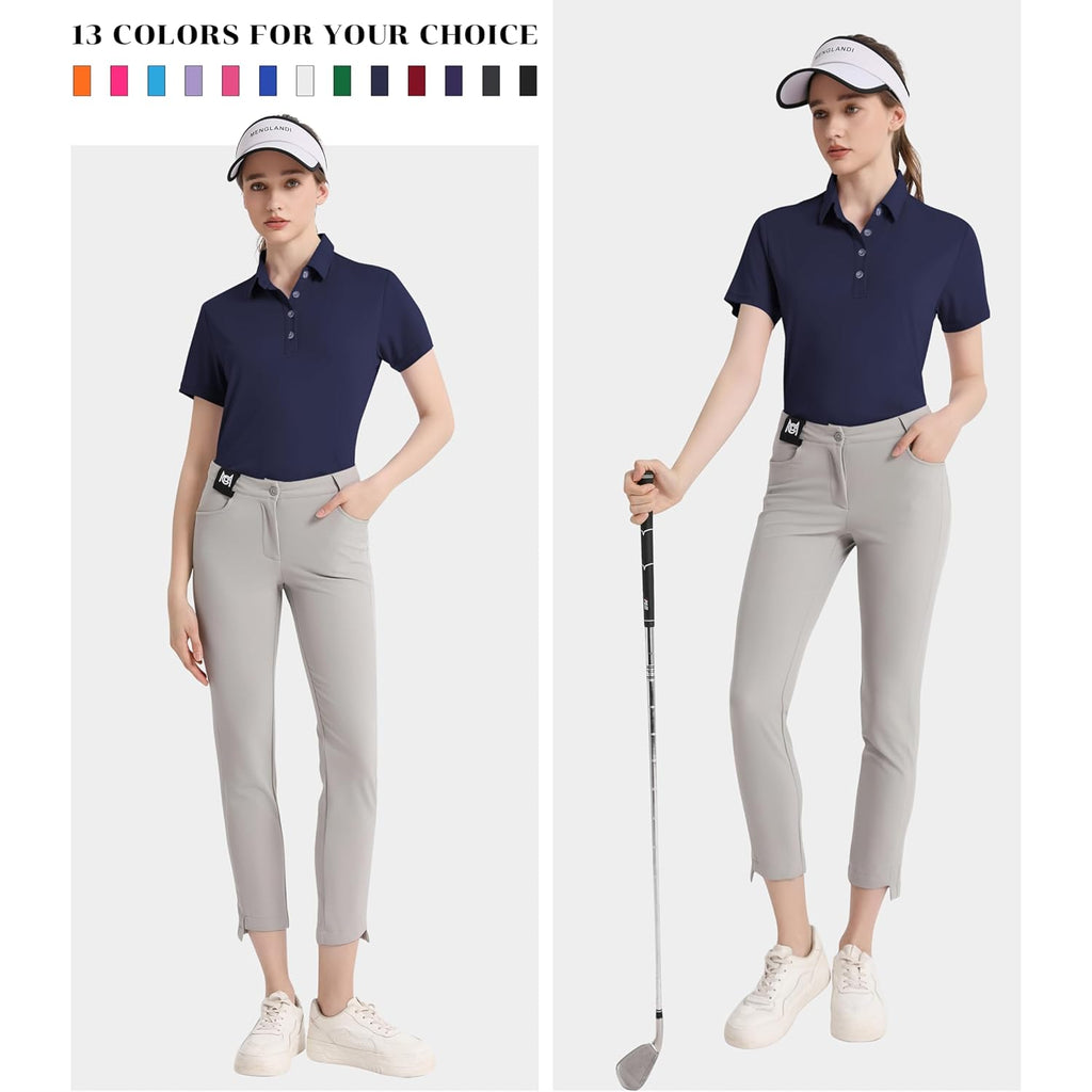 Women's Polo Shirts UPF 50+ Casual Sun Protection Work Quick Dry 4 Buttons Short Sleeve Collared Golf Shirt XS-3XL
