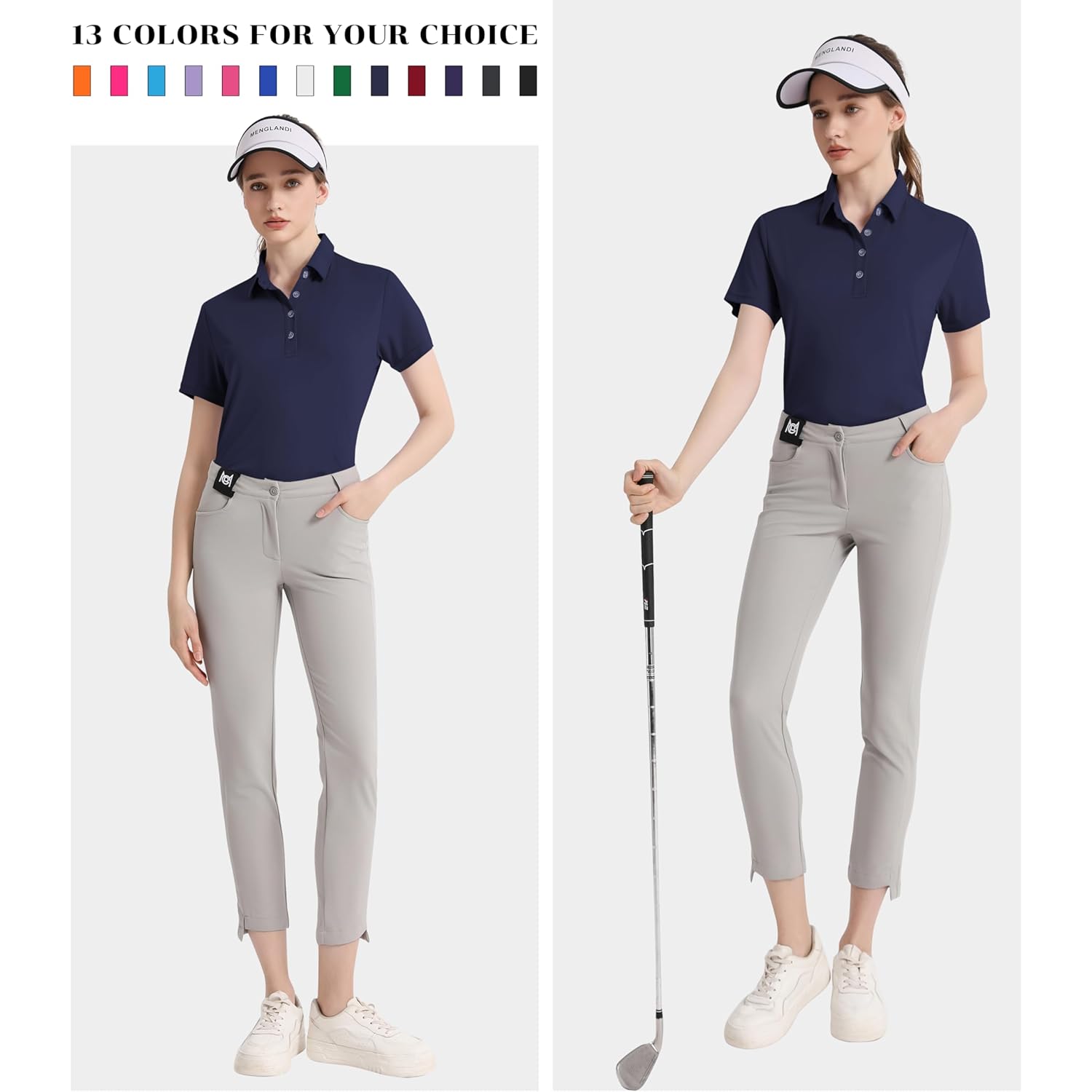 Women's Polo Shirts UPF 50+ Casual Sun Protection Work Quick Dry 4 Buttons Short Sleeve Collared Golf Shirt XS-3XL