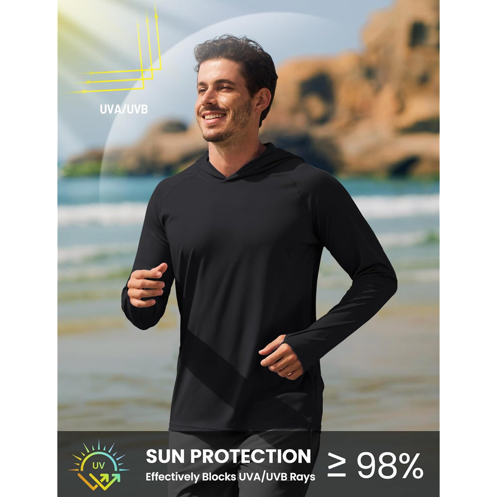 Tacvasen Men'S Long Sleeve Active T-Shirts Upf 50+ Hoodies Sun Protection Shirt Lightweight Quick Dry Rash Guards