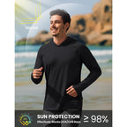 Tacvasen Men'S Long Sleeve Active T-Shirts Upf 50+ Hoodies Sun Protection Shirt Lightweight Quick Dry Rash Guards