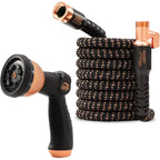 Pocket Hose 50 Ft Copper Bullet Expandable Garden Hose W/10 Pattern Thumb Spray Nozzle As Seen On Tv 650Psi 3/4 In Patented Lead-Free Ultra-Lightweight Solid Copper Anodized Aluminum