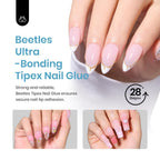 Beetles Tipex Nail Glue 20g Solid Nail Glue Gel Super Strong for Tipex Nail Tips Soak Off U V No Hand-Hold Needed Professional Beginner-Friendly 28+ Days Lasting