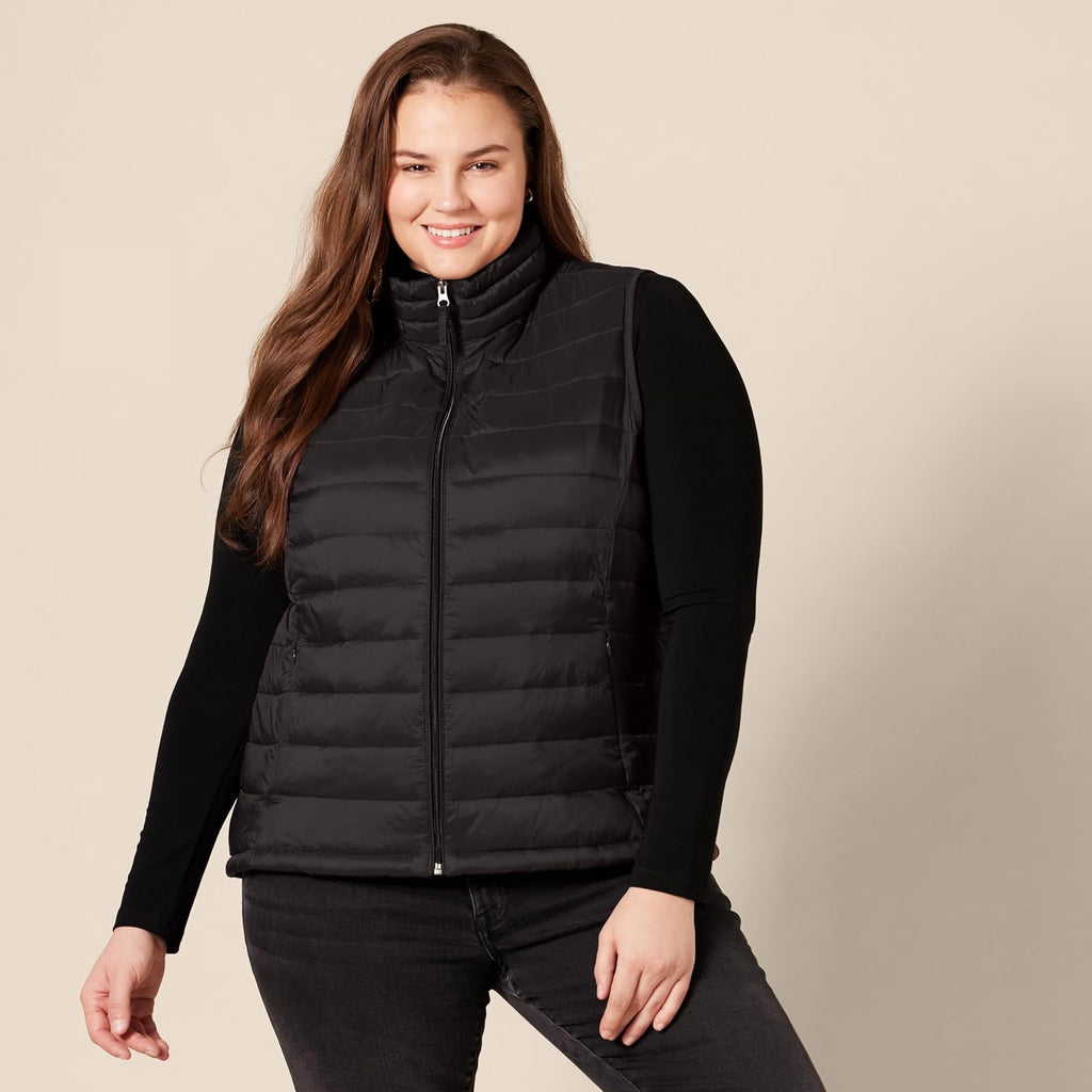 Amazon Essentials Women'S Lightweight Water-Resistant Packable Puffer Vest