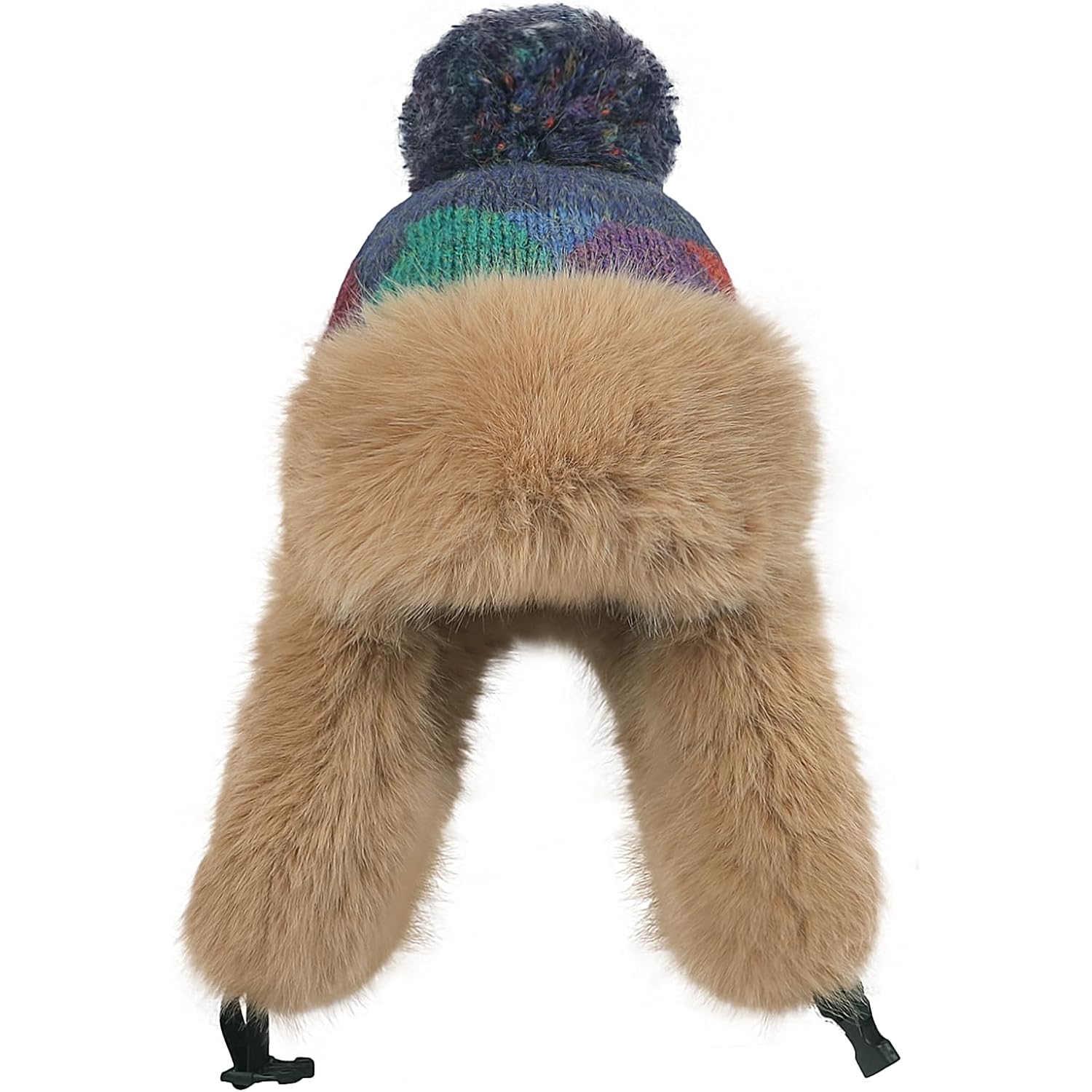PURFUN Women Faux Fur Trapper Hat Winter Thick Thermal Knit Beanie Full Hood Cap Hunting Cycling Ski Caps Ushanka Russian Hat