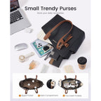 LOVEVOOK Small Tote Purse for Women, 2026 Structured PU Leather Handbags with Top Handle, Elegant Satchel Shoulder Bag
