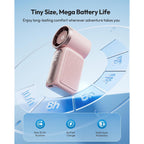 Gaiatop Portable Handheld Mini Fan, 6 Speeds 16900 Rpm High Velocity Personal Fan With Led Display, Usb Rechargeable, Mini Fan With Lanyard For Makeup, Travel, Outdoor Fan For Women Girl Gift, Pink