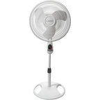 Lasko Oscillating Adjustable Pedestal Stand Fan With Timer And Remote For Indoor, Bedroom, Living Room, Home Office & College Dorm Use, 16 Inch, White, 1646